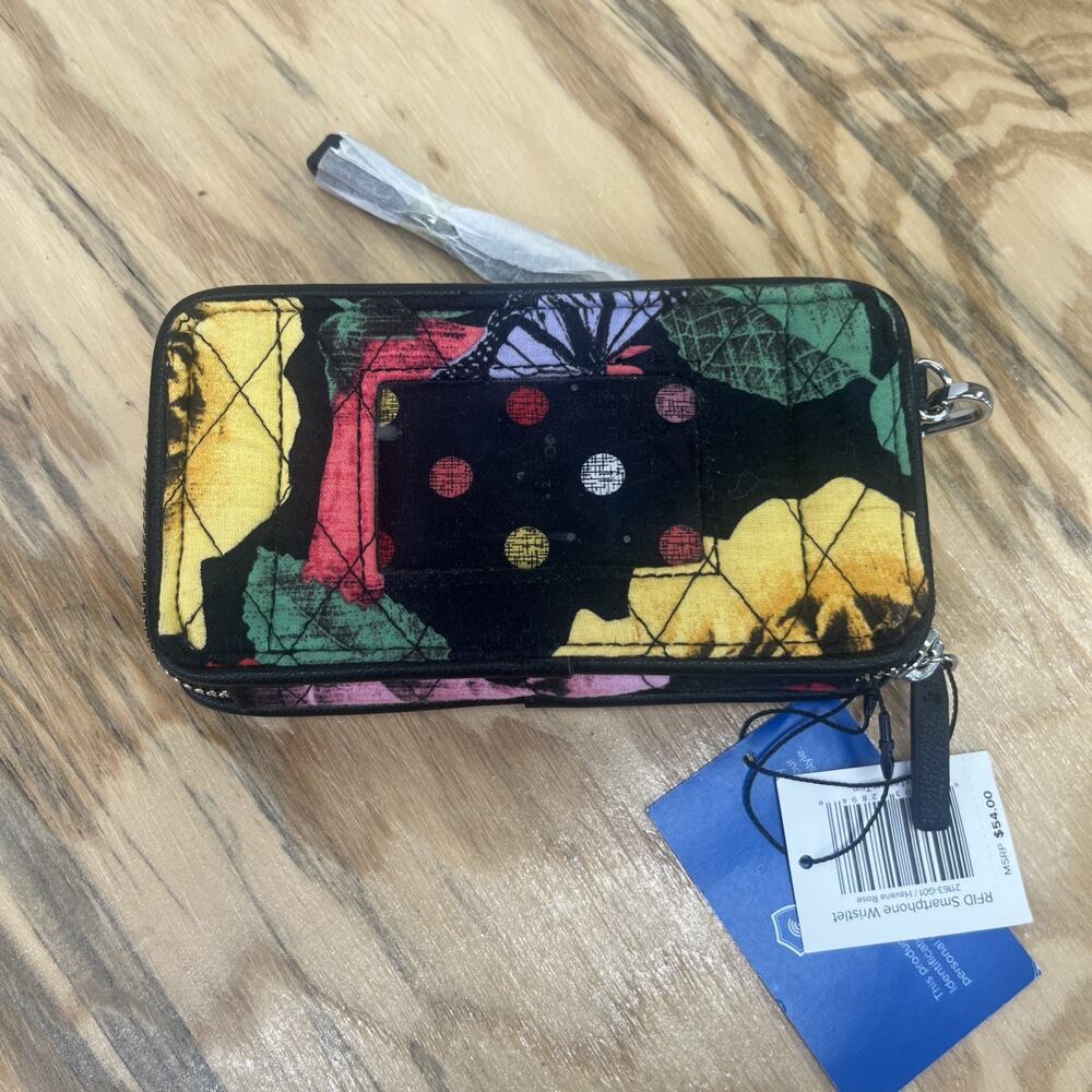 Vera Bradley RFID Smartphone Wristlet Wallet Havana Rose Organizer Travel